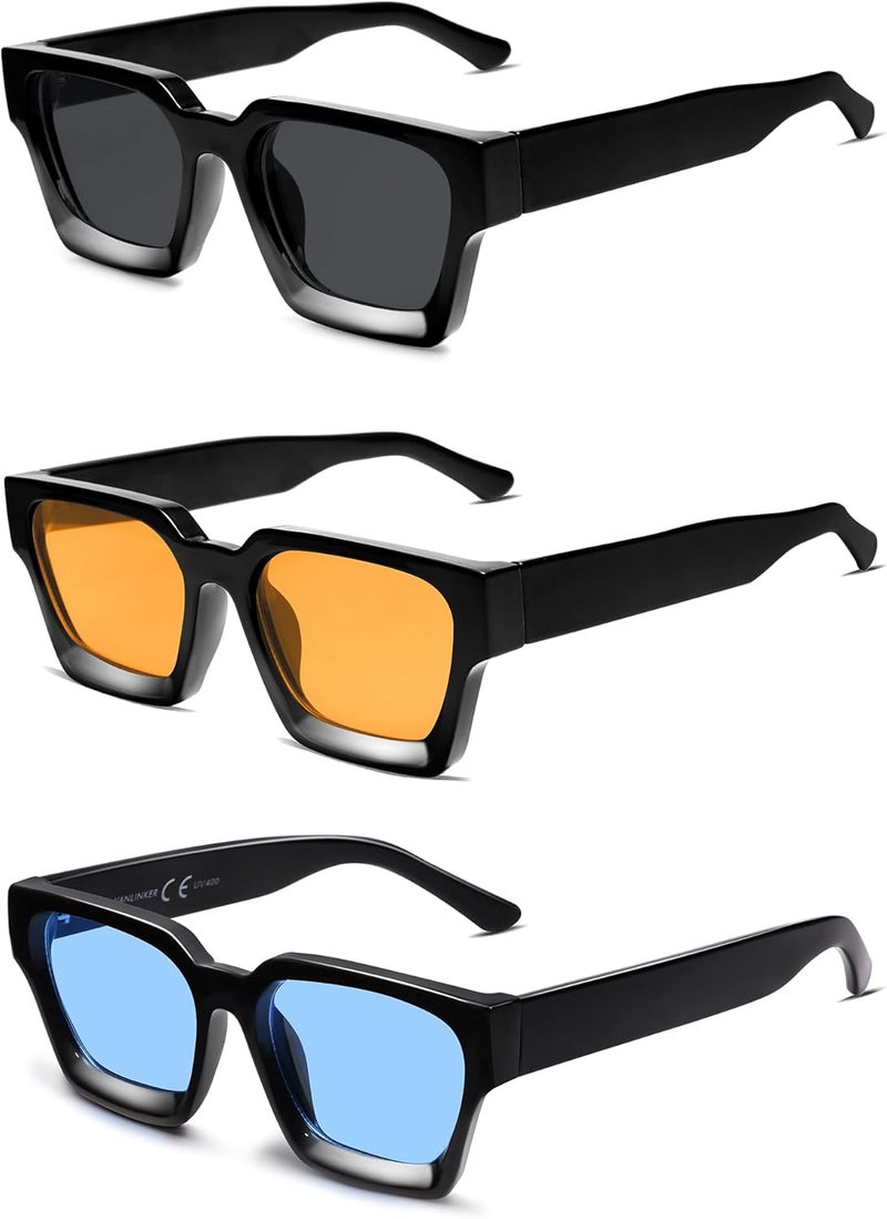 VANLINKER Thick Square Sunglasses for Men Women Retro Chunky Rectangle Shades UV400 Protection VL9731 - Image 1